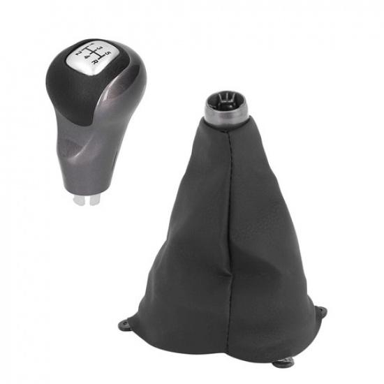 Silver Manual 5-Speed Gear Shift Knob Lever Gaitor Boot For Honda Civic 2006-11
