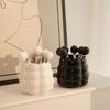 Cream Style Ceramic Pearl Fruit Fork Set High-value Fruit Sign Home Decoration Good Coffee Table Storage Tube