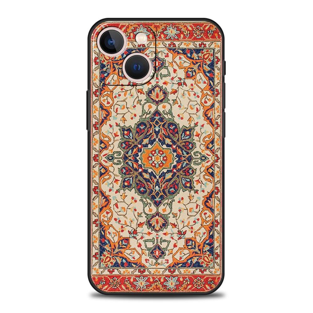 Persian Floral Pattern Luxury Phone Case For iPhone 16 13 15 14 12 11 Pro MAX XR X SE XS 7 8 Plus Soft TPU Shockproof Cover