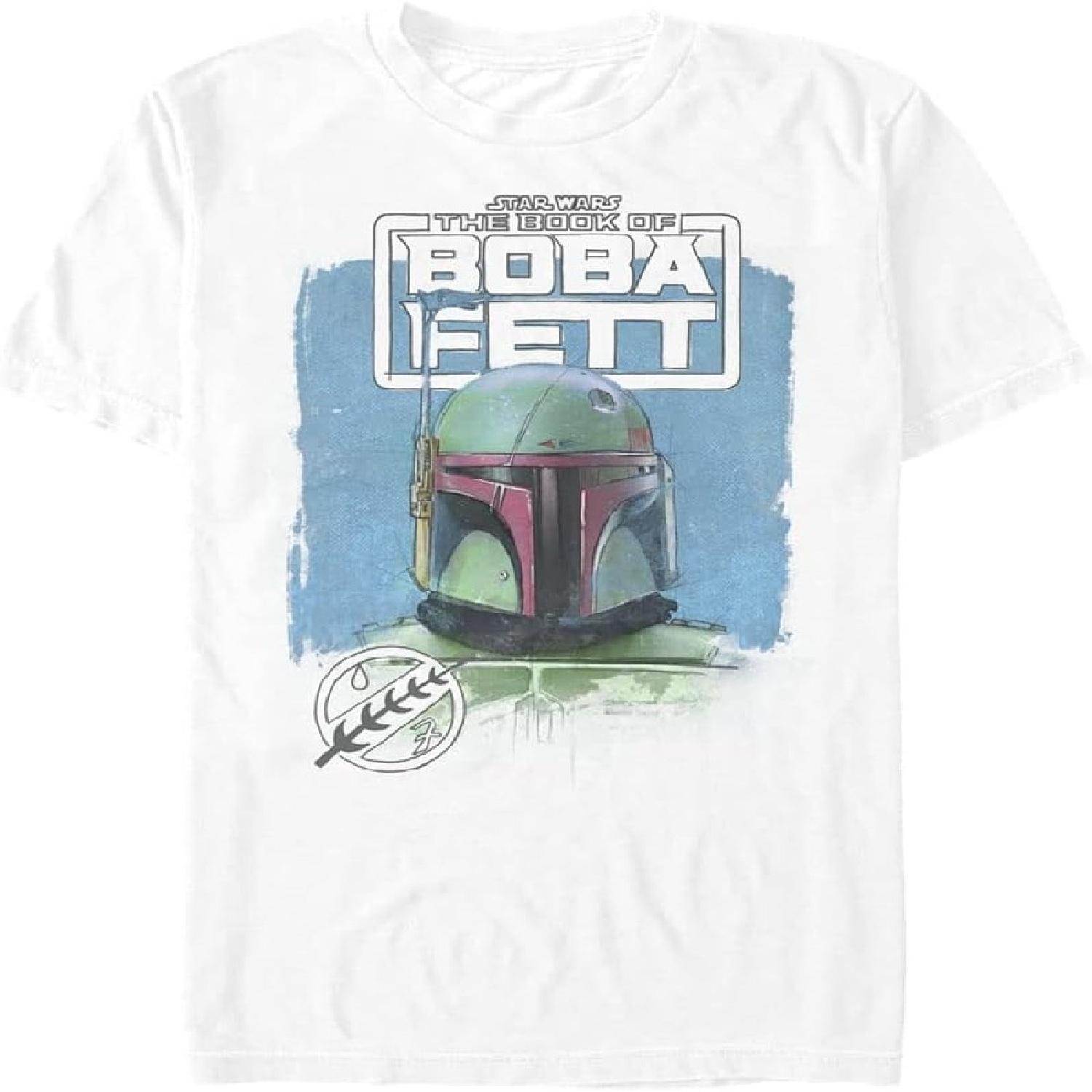 

STAR WARS Book Fett Boba Sketch Men s Tops Short Sleeve Tee Shirt XXXXXL білий