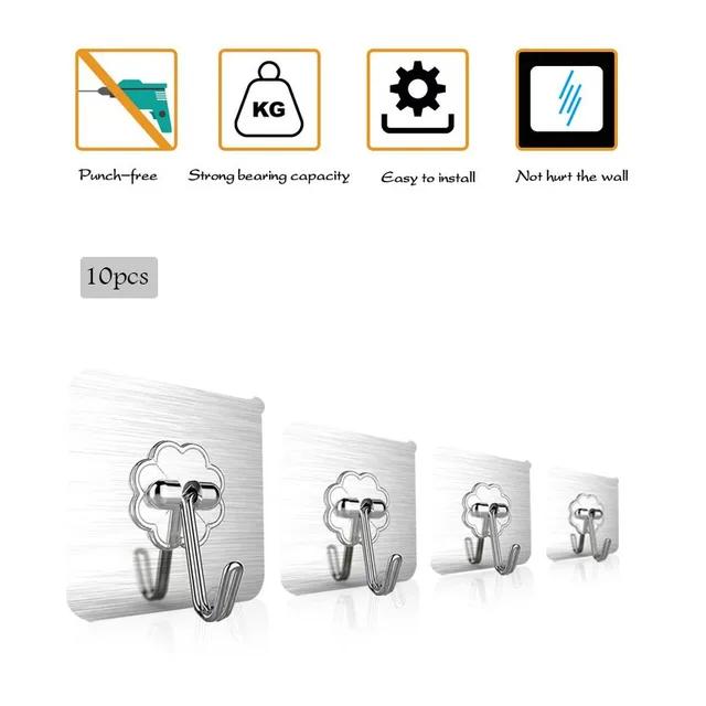 New Multi-Purpose Hooks 5/10 Pairs Double-sided Adhesive Wall Hooks Waterproof Clothes Hats Towel Hooks Kitchen Bath Door Hooks