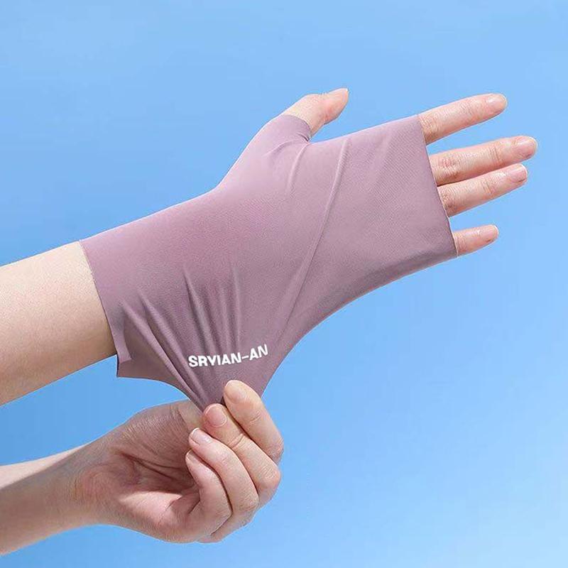 1Pair Fingerless Sunshade Gloves Summer Sunscreen Uv Protection Multicolor Gloves For Woman Breathable Driving Gloves Gifts