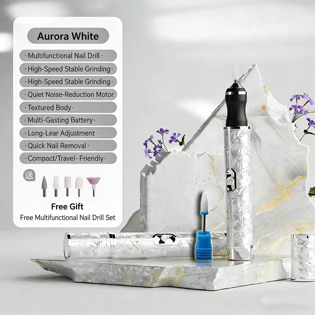 Portable Electric Nail Polish Remover Grinding Machine Rechargeable Manicure Tool With Grinding Heads Easy Use For Efficient Nail Removal And Buffing