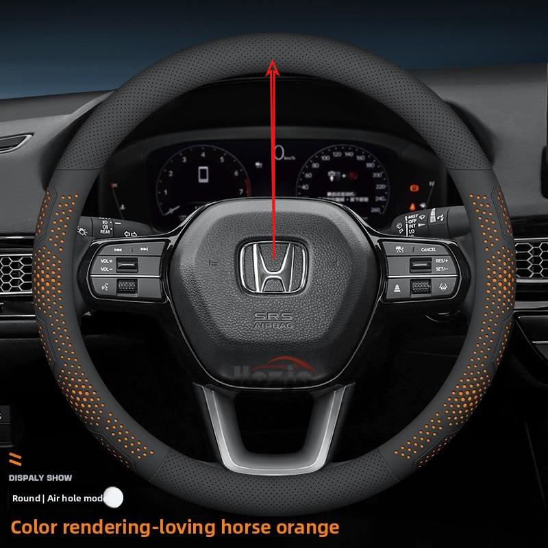 Leather Car Steering Wheel Cover for Honda HRV CRV Pilot Civic City ZRV Passport 2022 2023 2024 2025 2026 Accessories