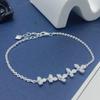 Korean Style Elegant S925 Sterling Silver Petal Bracelet for Women – Light Luxury Zircon for a High-End Feel