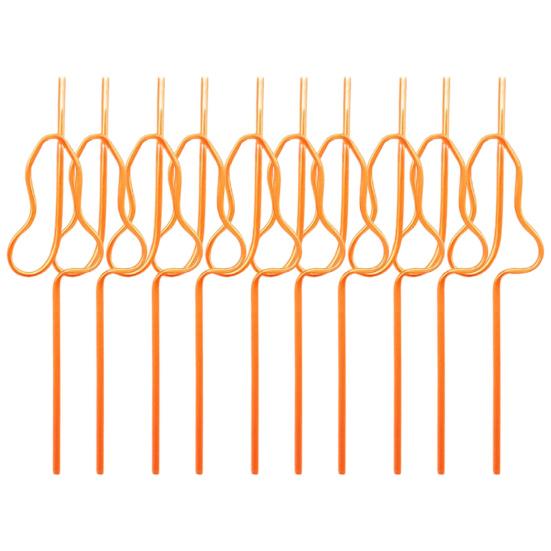 10Pcs Curly Decorative Straw Bite-resistant Reusable Smooth Edge Funny