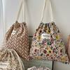 Retro Abraded Cotton Baby Items Storage Bag Diaper Pouch Drawstring Bundle Bags Cosmetic Portable Travel Makeup Bags