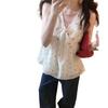 Women's Summer Bow V-neck Vest with Colorful Embroidered Flowers
