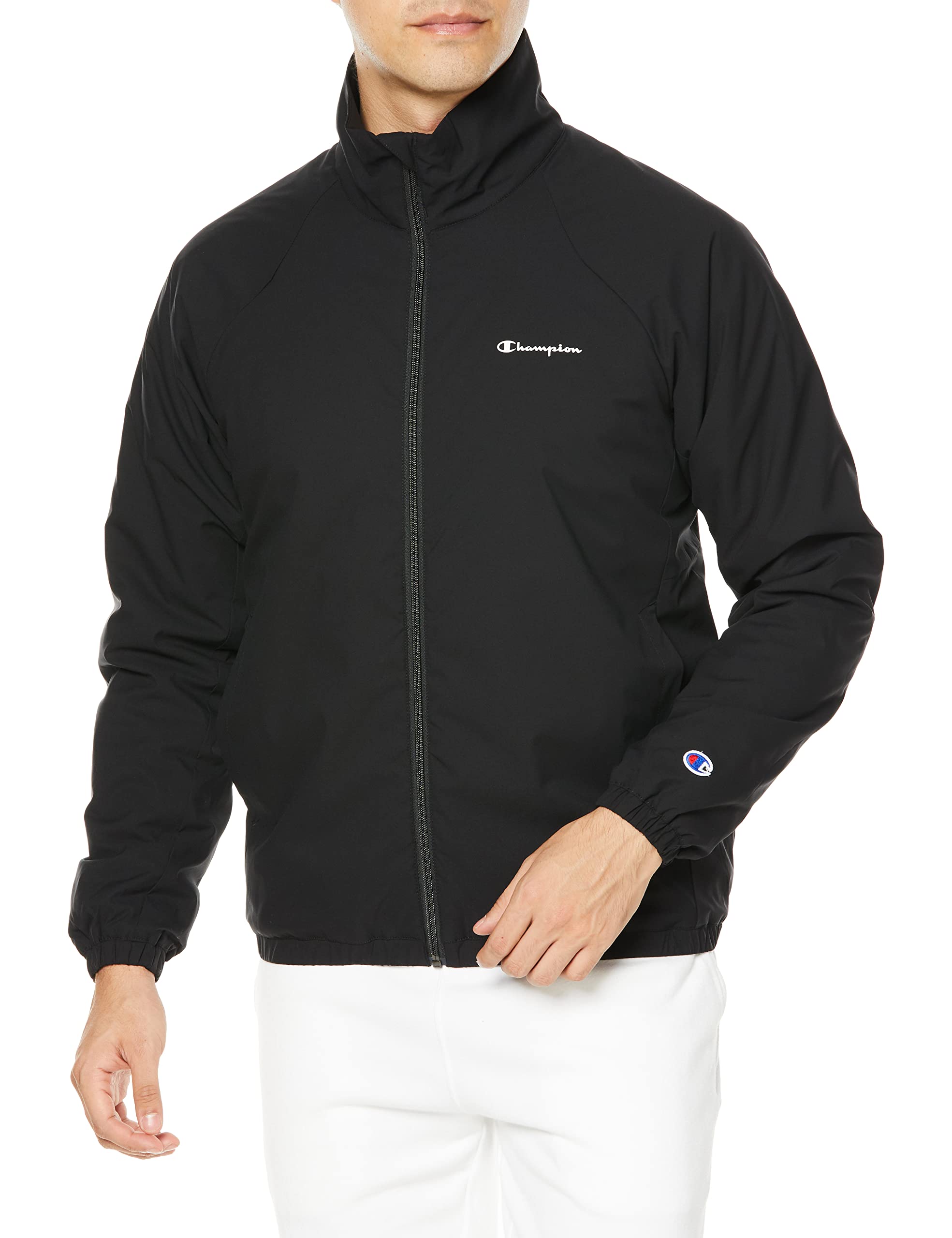 

Куртка Long Water Script Zip M [Champion], рукава, эластичная, термостойкая, водоотталкивающая, ветрозащитная, логотип, куртка, C3-WS602, мужская, черная, чёрный