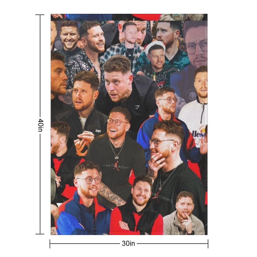 behzinga photo collage Throw Blanket Warm halloween Picnic Tourist Blankets