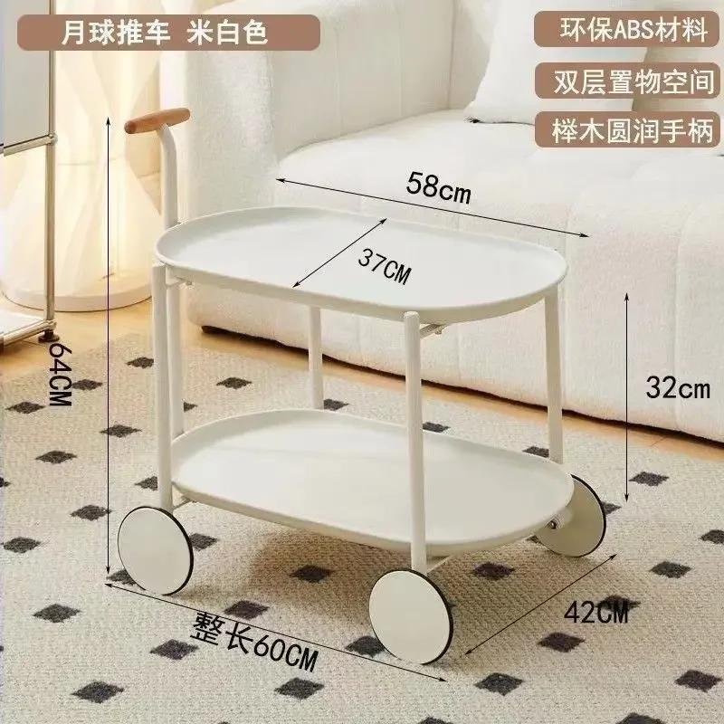 Nordic Coffee Tables Home Furniture Mobile Living Room Tv Stands Sofa Side Table Storage Carts Creative 2 Deck Tea Tables Mesas