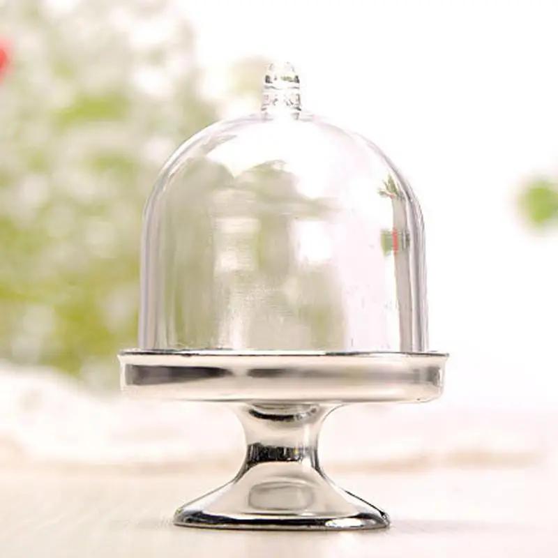 Boîte à Bonbons en Plastique Transparent Mini Ronde DIY Rangement Boîte à Bonbons Boîte à Gâteau Boîte à Snacks Boîte Décorative Cadeau d'Anniversaire pour Enfants