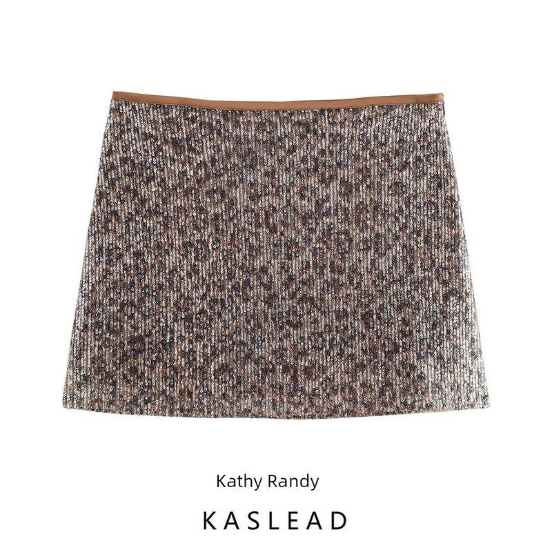 Kaslead New Arrival Women's Clothing Fashion Style Fashionable Sequins Inlaid High Waist Mini Skirt 3920129 051