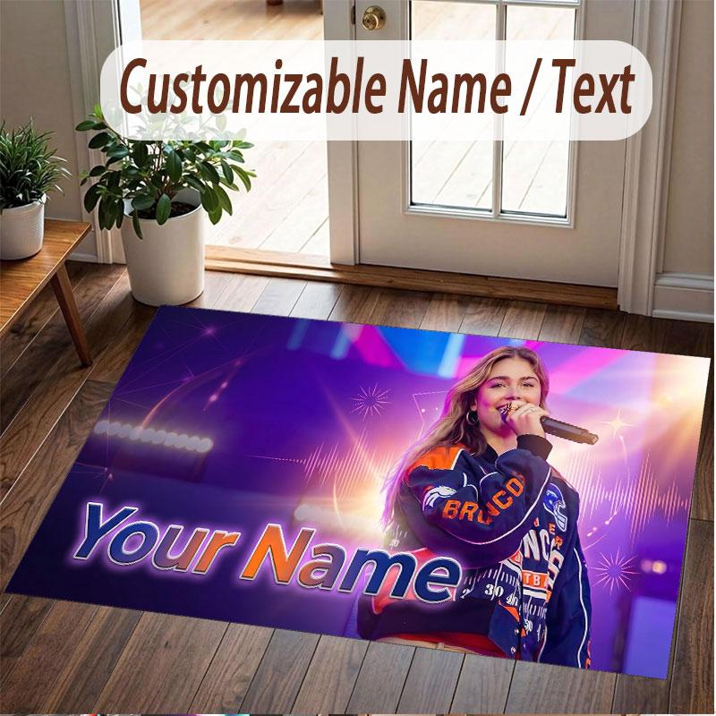 Custom Name Crystal Velvet Rug,Roxy Dekker Comfortable Anti Slip Floor Mat For Room Decoration