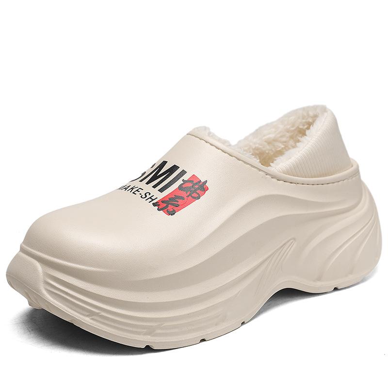 Cotton slippers men's new winter indoor bag and home fleece thickened warm waterproof thick-soled men's cotton shoes