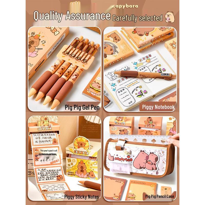 Capybara School Stationery Set: Large Capacity Planner & Supplies Gift Box for Students