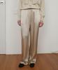 Enor Glossy Satin Banding Pants - Beige
