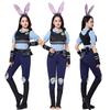Halloween Voksenkostyme Gal Zootopia Kanin Judy Politibetjent Kostyme Langermet Kortermet Draktsett
