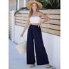 Elastic Waist, Large Pocket, Wide Leg Pants Elastic Waist with Pocket Loose Pants