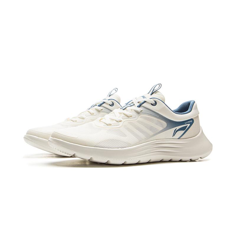 Li Ning Cushioning Abrasion Resistant Breathable Low Top Casual Running Shoes Men's Mist White Evergreen ARSV071-3