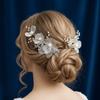 Exquisite Bridal Hairpin Zinc Zinc Alloy Flower Pinch Hair Clip Hair Clip for Bangs Wedding Headdress  Women