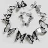 24 Pcs/Set Black White Butterfly Wall Stickers For Wedding Decoration Paster Bedroom Living Room Home Decor Butterflies Decals