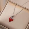 Stijlvolle Aardbeivorm Hanger Ketting Ketting Handgemaakte Fruit Hanger Ketting Perfect voor Feest Dagelijks Gebruik