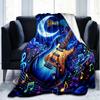 1PC Custom Name "Night Sky Guitar Melody" flannel blanket versatile,all-season throw suitable for the living room,bedroom,camping,travel,and gift