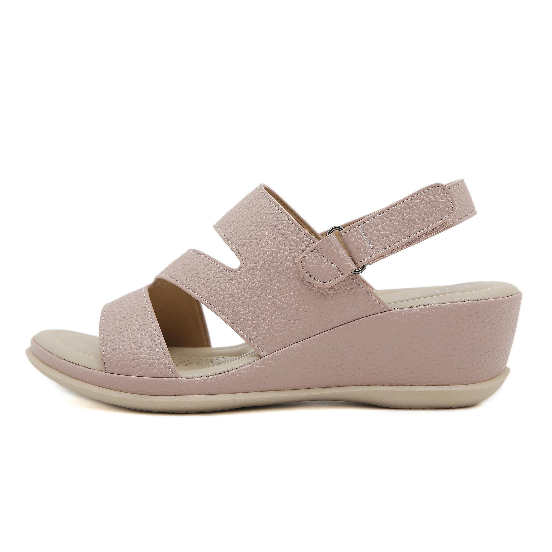 

Q год летние новые сандалии для отдыха на открытом воздухе с металлическим простым каблуком на скосе для пляжа женские 42 розовый