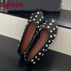 Fashion Luxury Footwear Round Toe Ladies Flats Shoes Female Shallow Fashion Metal Rivet Women Flats Slip On Shoes Big Size 43 Lady