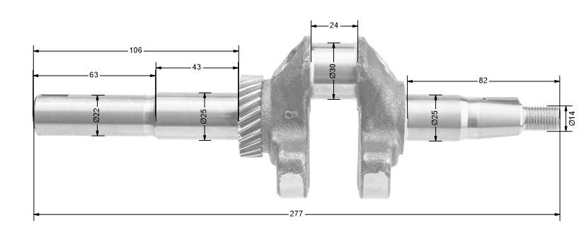

Crankshaft Loncin Lcp70Fa Lcp70Fc B-E5 Lc1P68Fa Original Part 130290321-0001