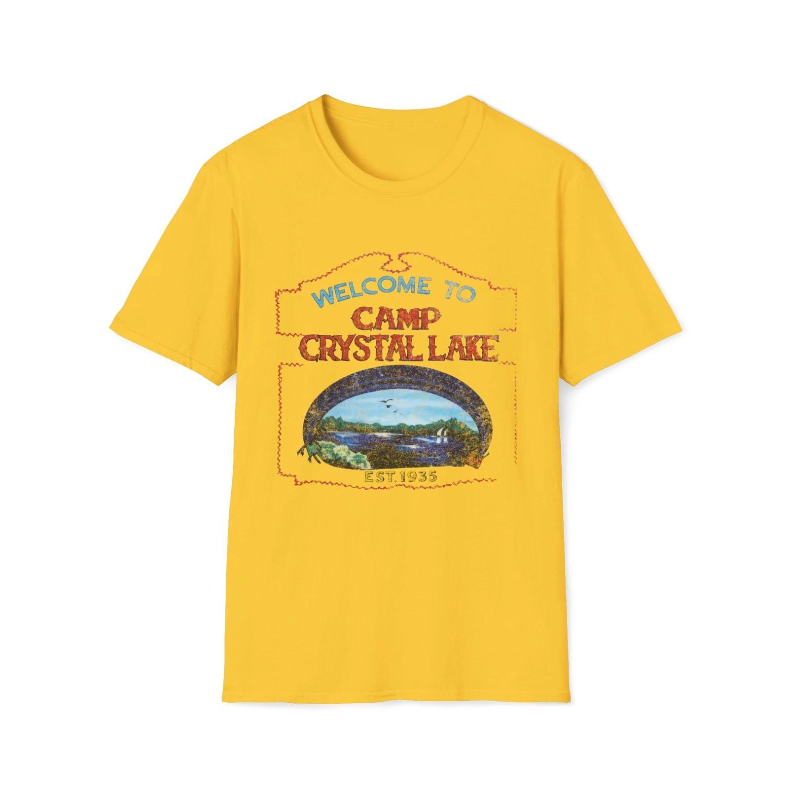 Camp Crystal Lake Vintage T-Shirt | Friday The 13th Unisex Softstyle Tee L