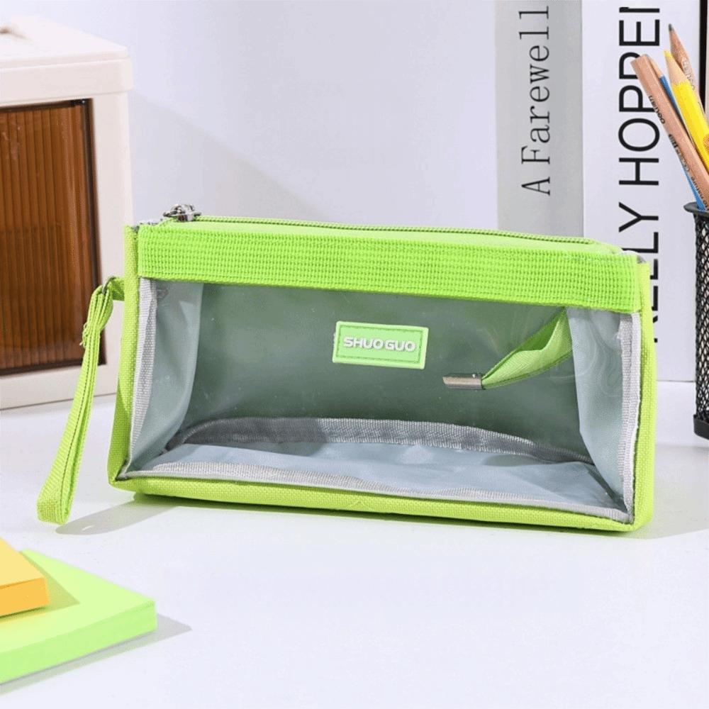Transparent Pencil Bag Large Capacity Storage Bag Multifunctional Zipper Pen Bag Students