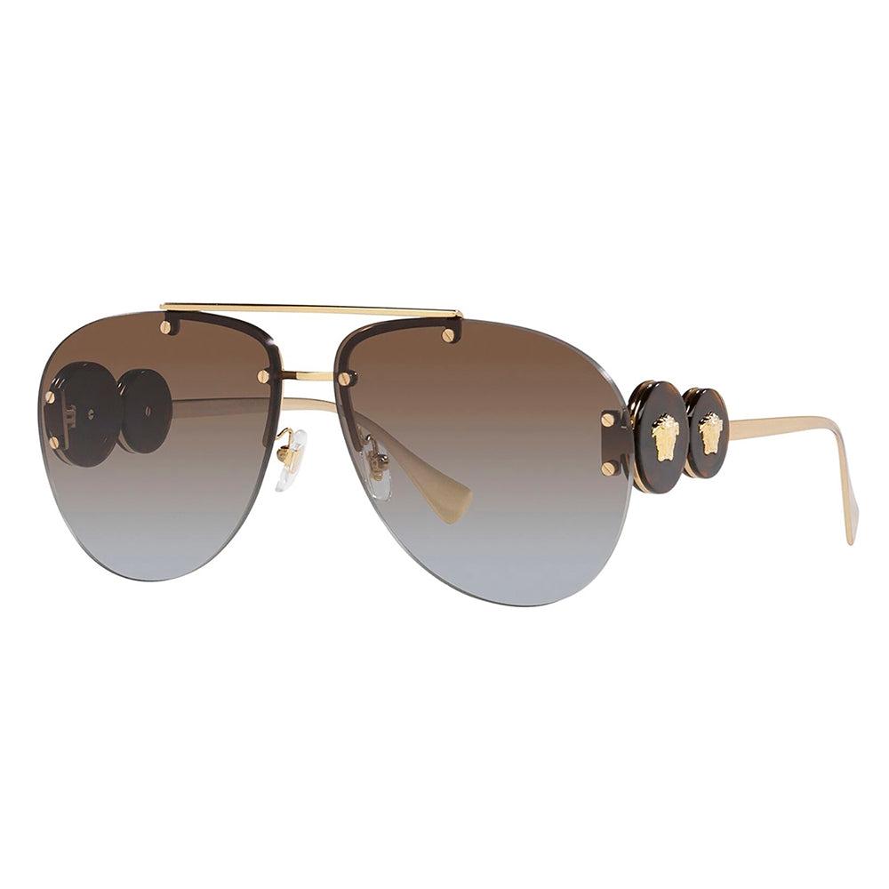 

Versace VE 2250 148889 Женские солнцезащитные очки-авиаторы 63 мм золотистые