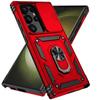 Ring Stand Rotating Slide Camera Lens Military Grade Armor Case For Samsung Galaxy S24 S23 S22 S21 FE S20 Note 20 Ultra A16 A06