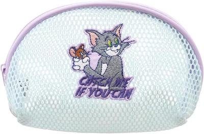 Tom and Jerry Mesh Round Pouch – Blue Zipper Case by T’s Factory (TJ-5544327BL)