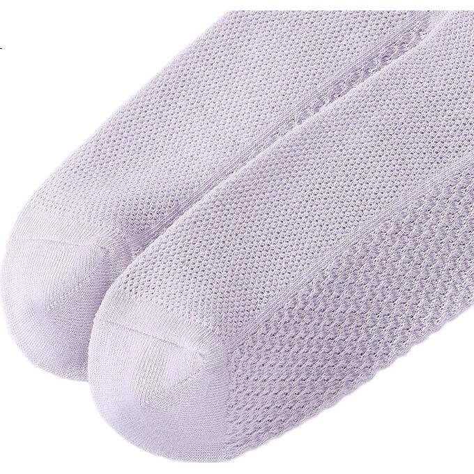 THREEGUN [Touch Series] Women's Socks, 100% Pure Cotton Mesh Mid-Calf Socks, 10A Antibacterial And Odor-Resistant, Foot Massage