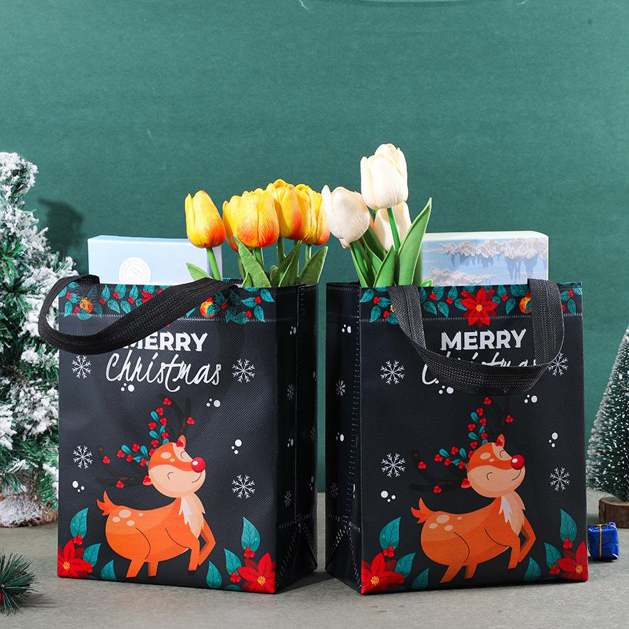 Christmas Gift Bags, Gift Packaging Handbags, Santa Claus, Snowman, Christmas Tree, Non-woven Fabric Bags