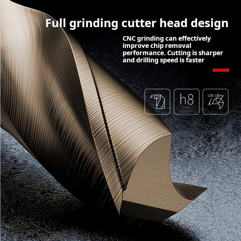 M35-CO HSS Reduced Handle Twists Drill 13.5~30mm, Handle Diameter 12.7mm (1/2 Inch) Stainless Steel Metal Reaming Drill Cobalt