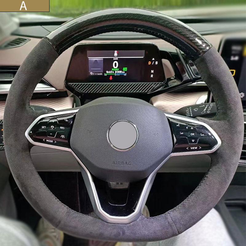 Coprivolante Personalizzato Per Volkswagen ID3 ID4 Crozz ID6X ID4X Touareg Cucito a Mano 3 Design Ausiliari Pelle Scamosciata