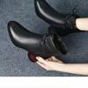 Soft Leather Martin Boots Women's Cotton Shoes Comfortable Short Boots Single Boots Warm Autumn and Winter Middle Heel Women's Shoes Velvet Thick