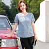 Elderly Women's Summer Cotton Linen Short-Sleeve Set