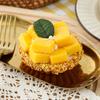 7PCS Fruit Egg Tart Artificial Cake Lifelike Fake Mango Cute Simulation Strawberry Home Decoration Ins Photograpy Props