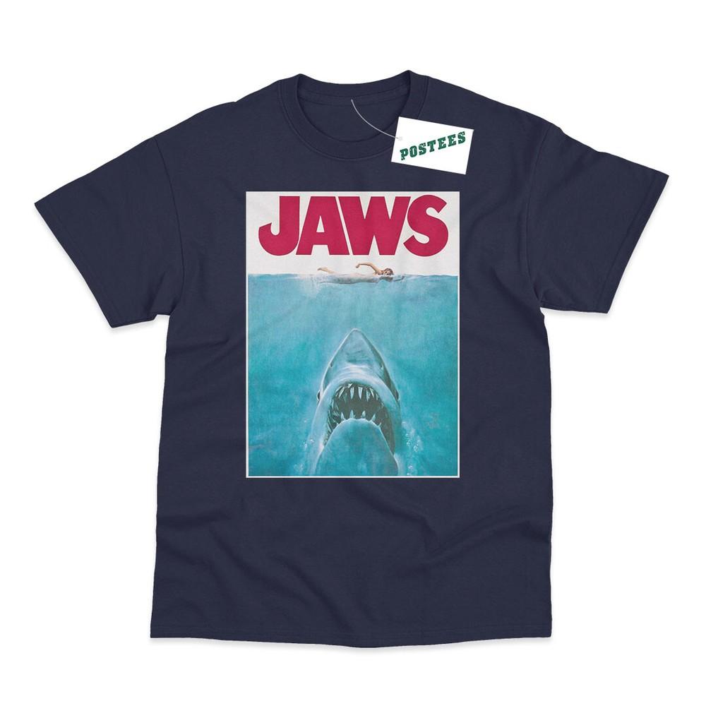 Retro Movie Poster Inspired by Jaws Printed TShirt Unisex T-Shirt XL