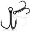 Triple Strength High Carbon Steel Barbed Treble Hooks with Mitsubishi Angle - 3X Strengthened for Angling.