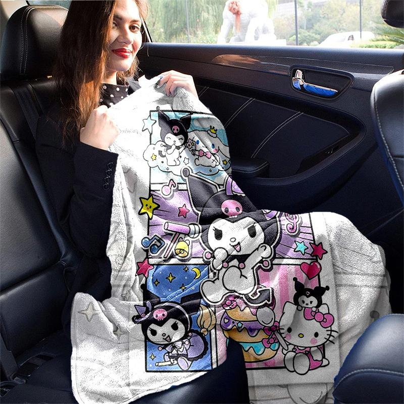 1pc Kuromi & Friends Blanket, Soft and Cozy Home Decor Gift for All Seasons, Living Room, Travel, Camping, Car Blankets, Beach, Office Naps, Perfect f