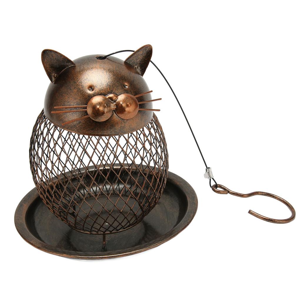 Outside Bird Feeder Metal Mesh Decorative Cute Vintage Hanging Bird Seed Feeder for Home Garden Offi