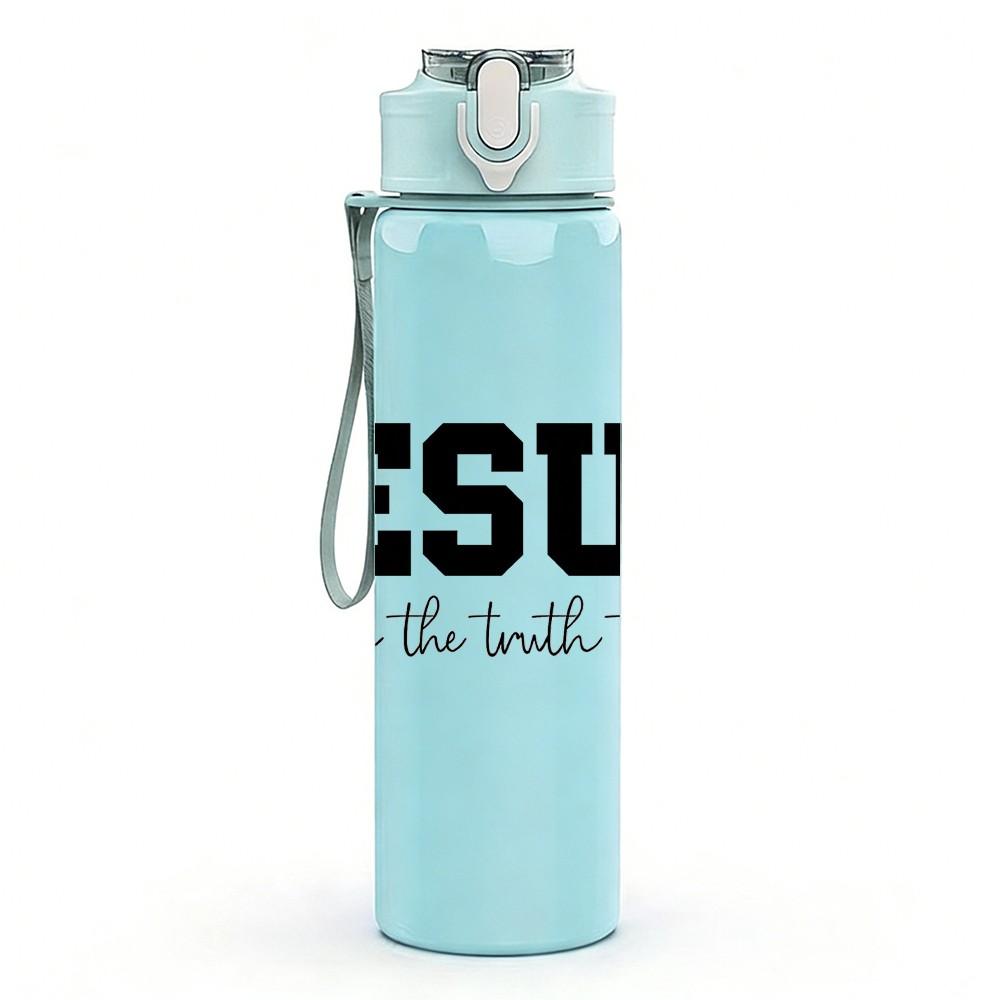 1PC Jesus The Way Truth Life 750ml Color Plastic Sports Water Bottle Leakproof Flip Straw Lid Suitable for Sports Office Home Use