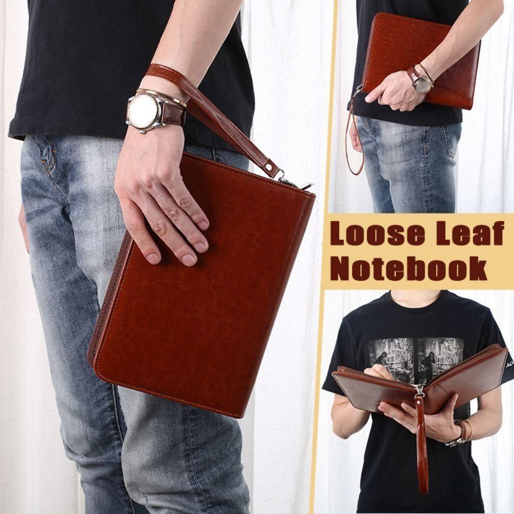 Portable Portfolio Binder 6-Ring Business Notebook Memo Book File Folder  Document Storage