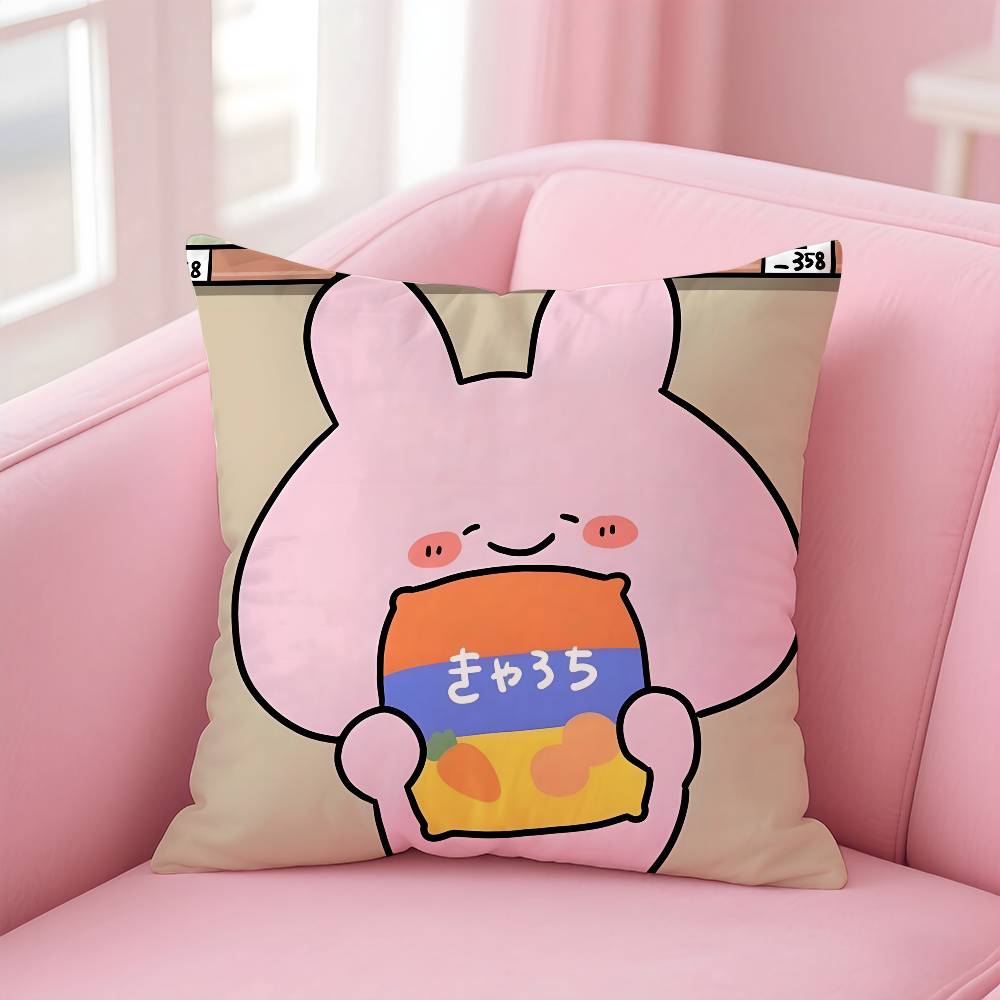 Cartoon A-Asamimichan Cute Bunny Pillow Case pattern printing pillowcase living room sofa cushion cover bedroom room decor